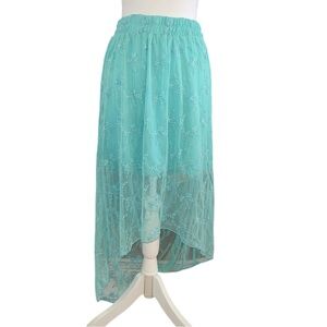 Aqua Teal Lace Skirt by No Boundaries XL New! With tags